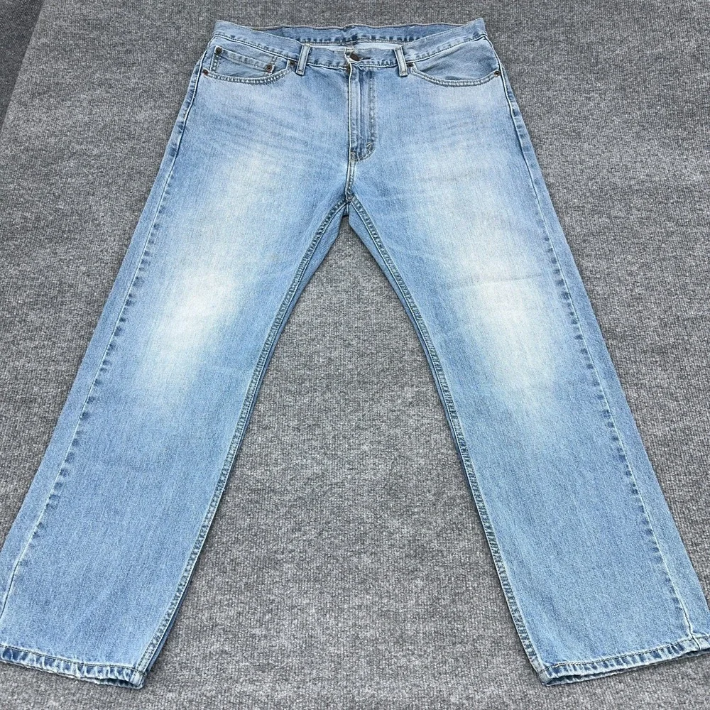 Levis 505 Jeans Mens 38x30 Regular Straight‎ Light Wash Denim